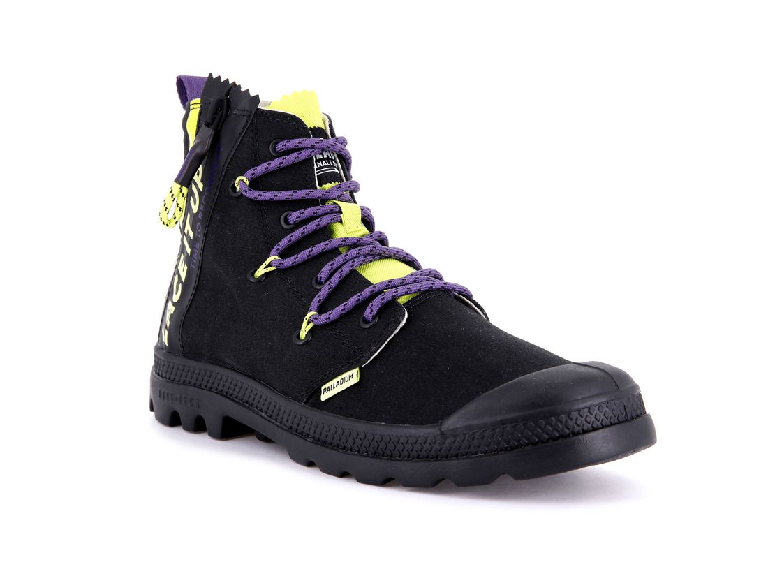 Black Men Palladium Pampa Lite Lace It Boots | US-VB6891057