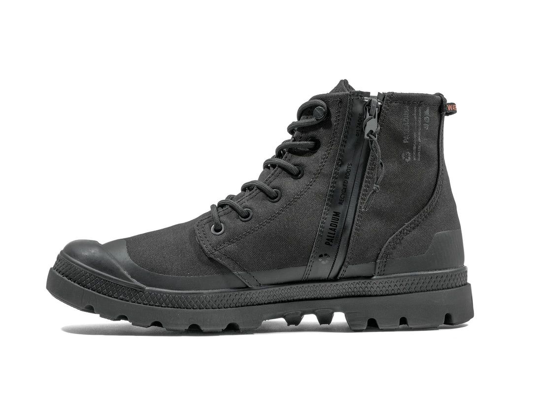 Black Men Palladium Pampa Rcyl Lt+wp+zip Boots | US-QA3768210