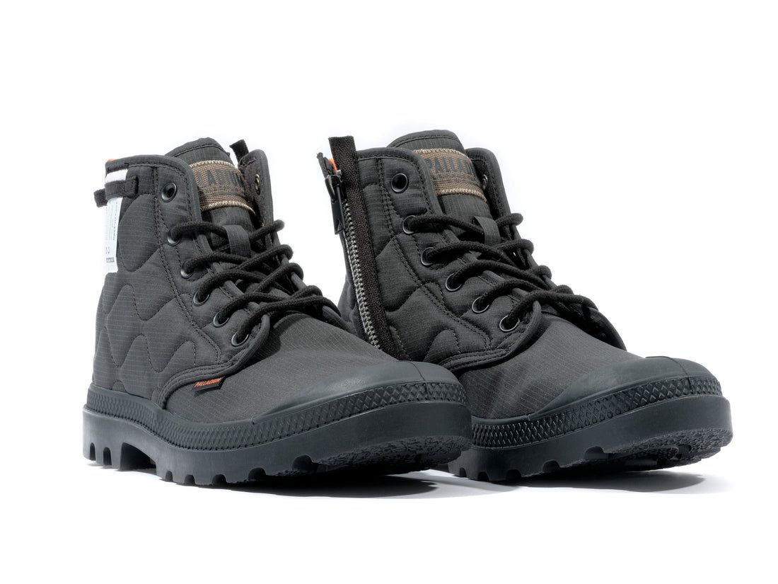 Black Men Palladium Pampa Re-quilted Boots | US-KO0217836