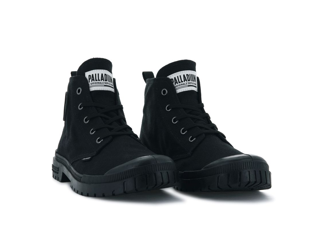 Black Men Palladium Pampa Sp20 Hi Canvas Boots | US-KW4578291