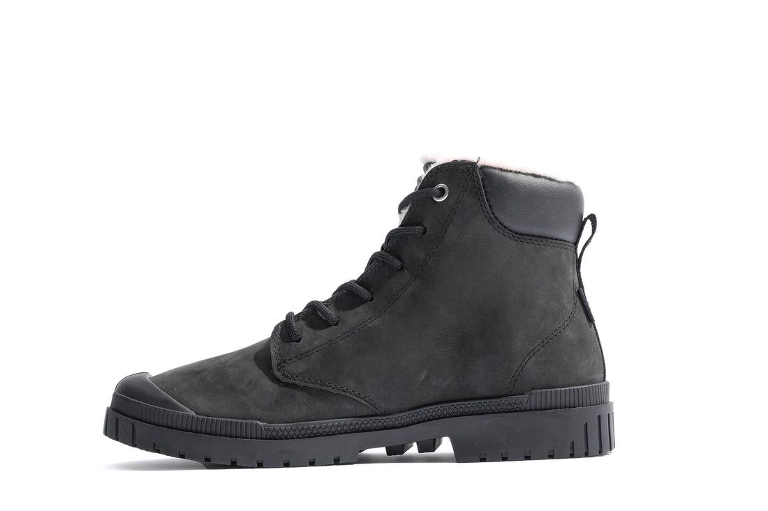 Black Men Palladium Sp20 Cuff Leather Waterproof Wl Winter Boots | US-JF7983041