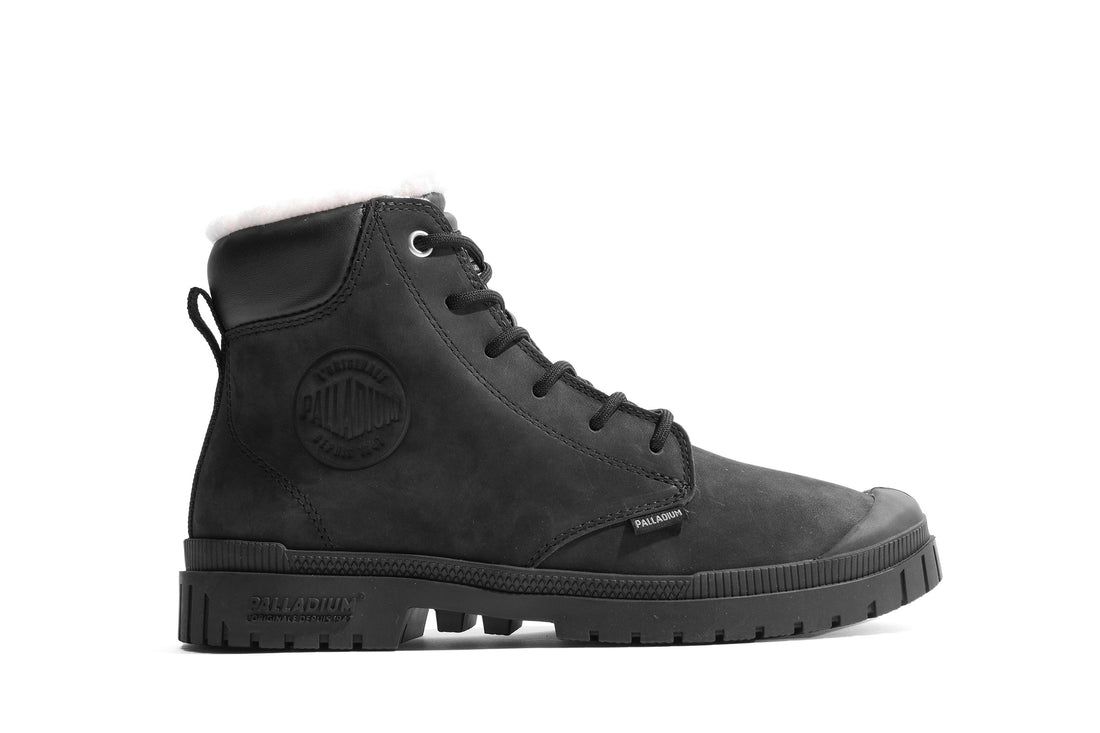 Black Men Palladium Sp20 Cuff Leather Waterproof Wl Winter Boots | US-JF7983041