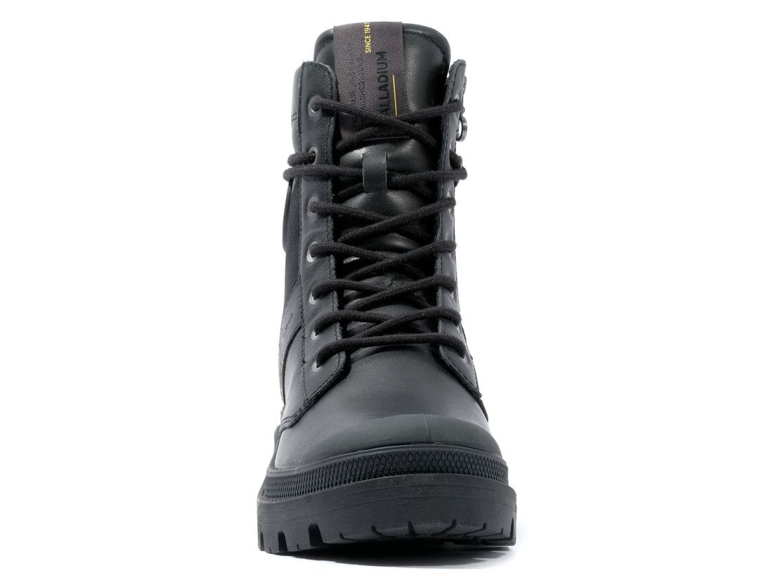 Black Women Palladium Pallabase Duty Leather Boots | US-YI8149276