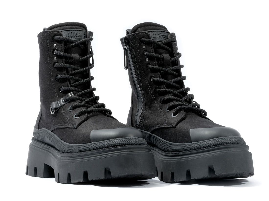 Black Women Palladium Pallasquad Canvas Boots | US-UN9187523