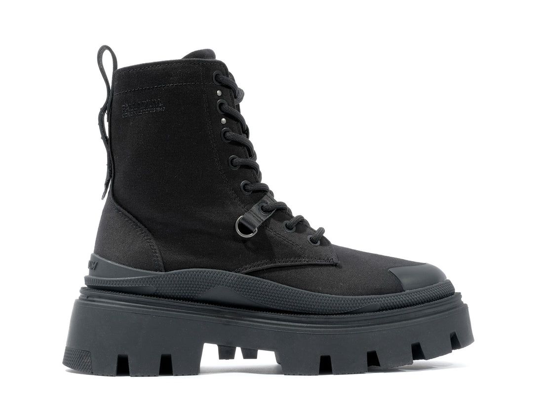 Black Women Palladium Pallasquad Canvas Boots | US-UN9187523