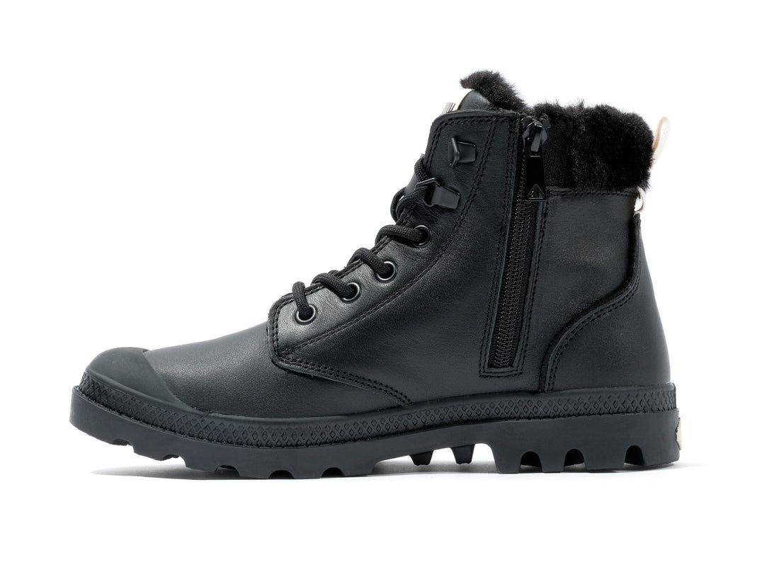 Black Women Palladium Pampa Hi Snow Warm Winter Boots | US-IR2387645