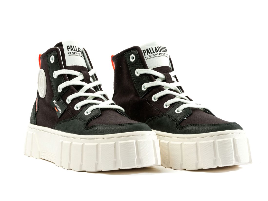 Black / Dark Green Women Palladium Pallatower Hi Sneakers | US-OT2035691