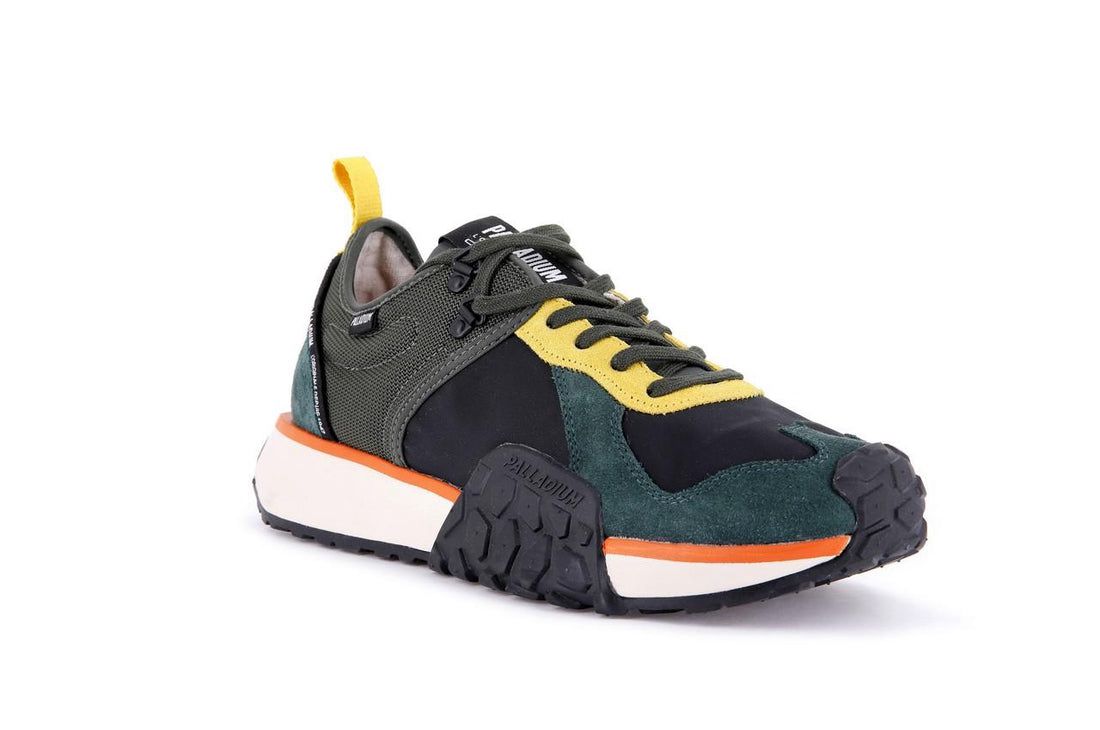 Black / Green Kids' Palladium Troop Runner Sneakers | US-IN7123564