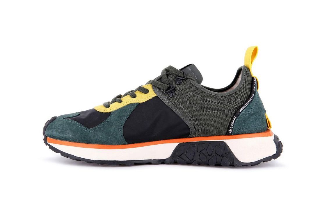 Black / Green Kids' Palladium Troop Runner Sneakers | US-IN7123564