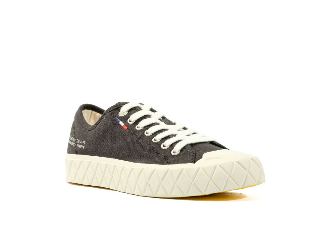 Black / White Kids' Palladium Palla Ace Canvas Sneakers | US-UQ6354921