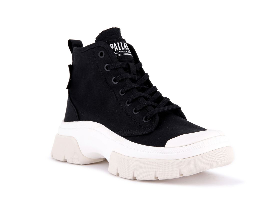 Black / White Women Palladium Pallawave Boots | US-DH1034679