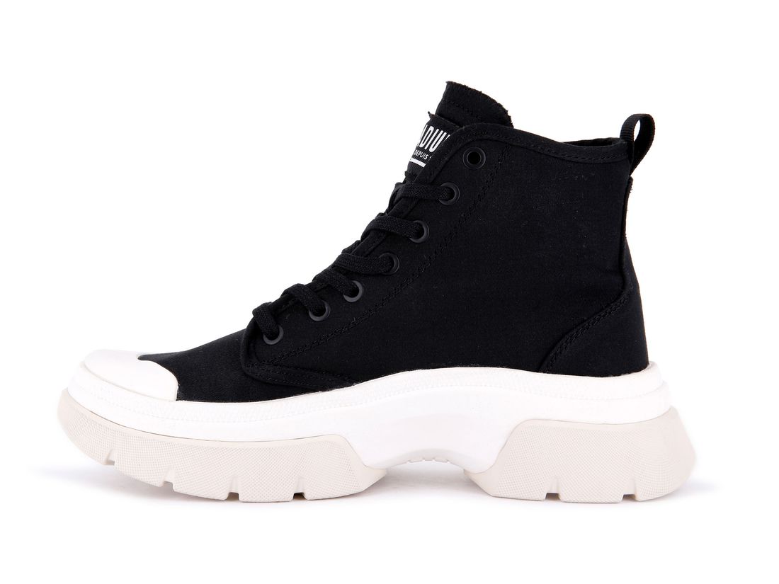 Black / White Women Palladium Pallawave Boots | US-DH1034679