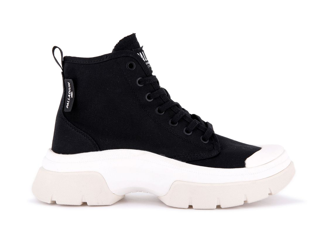 Black / White Women Palladium Pallawave Boots | US-DH1034679