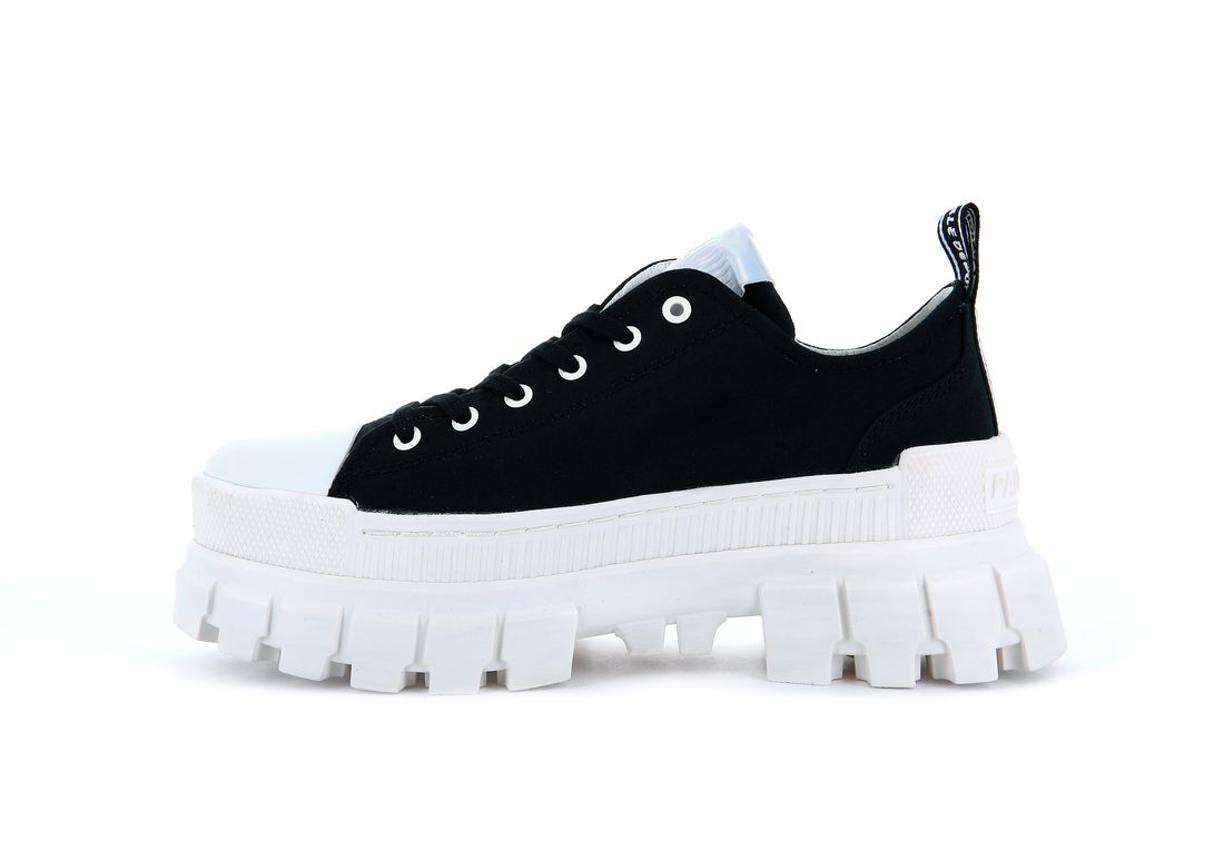 Black / White Women Palladium Revolt Lo Tx Sneakers | US-AU1928435