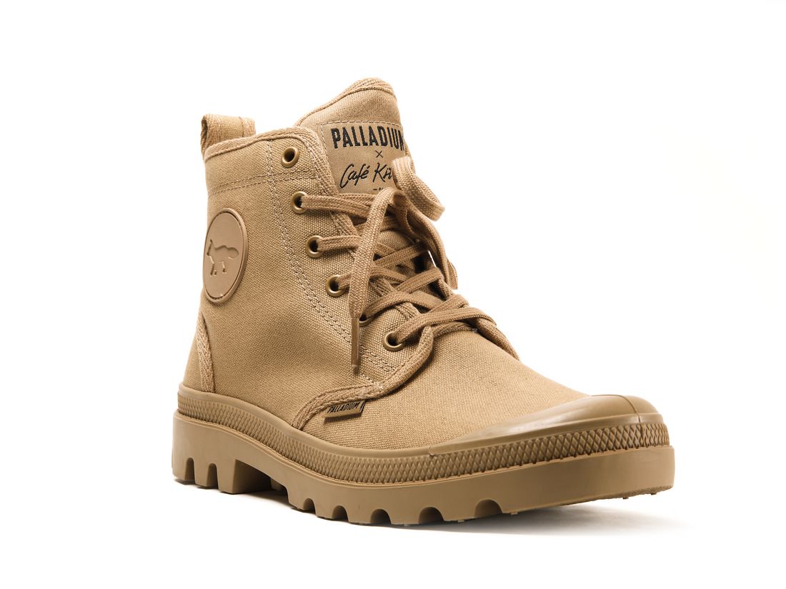 Brown Men Palladium Pallabrousse X Kitsune Boots | US-DO2671594