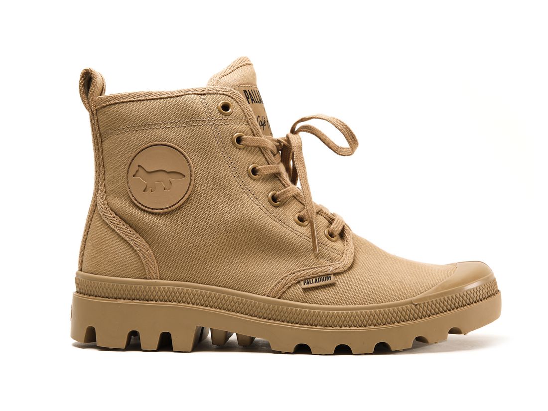 Brown Men Palladium Pallabrousse X Kitsune Boots | US-DO2671594