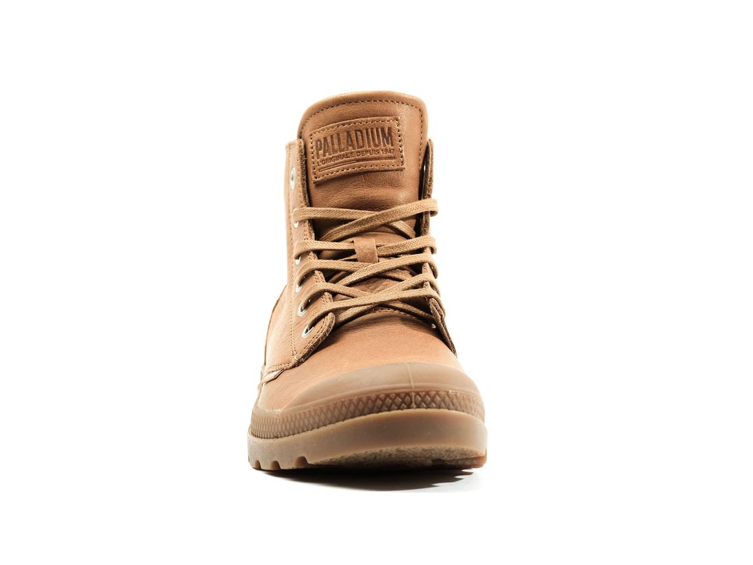 Brown Men Palladium Pampa Hi Zip Lth Ess Boots | US-NB6108534