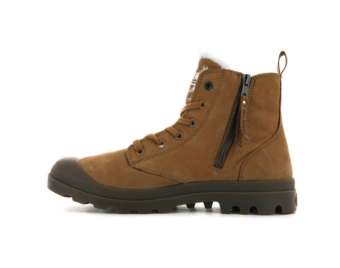 Brown Men Palladium Pampa Hi Zip Wl Winter Boots | US-HK5873142