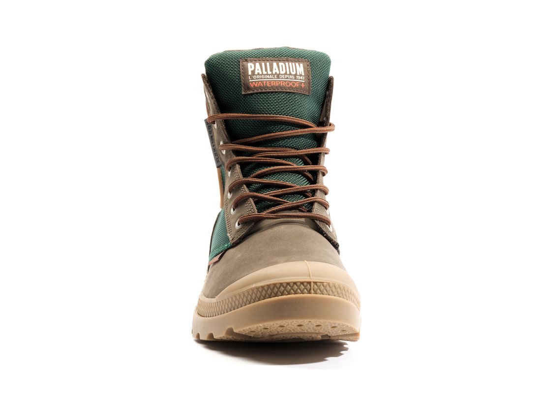 Brown / Green Men Palladium Pampa Sc Wpn U-s Boots | US-LP2740831