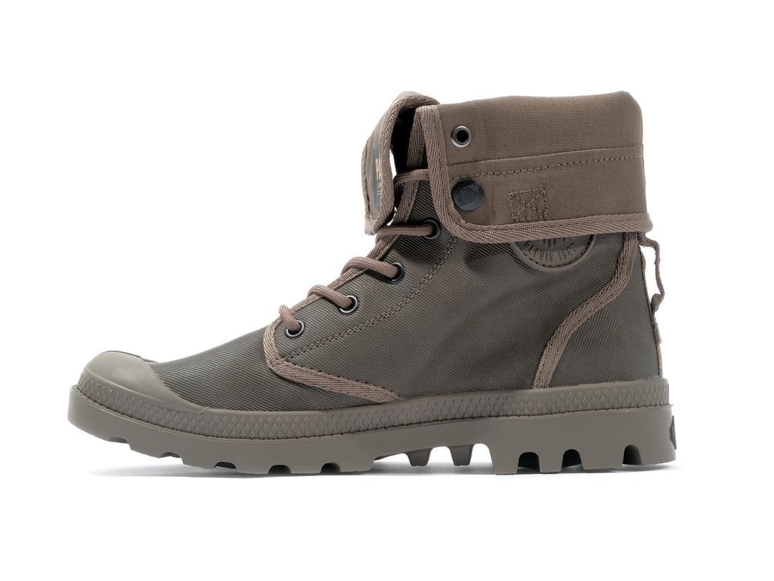 Dark Brown Men Palladium Baggy Coated Boots | US-KC0926375