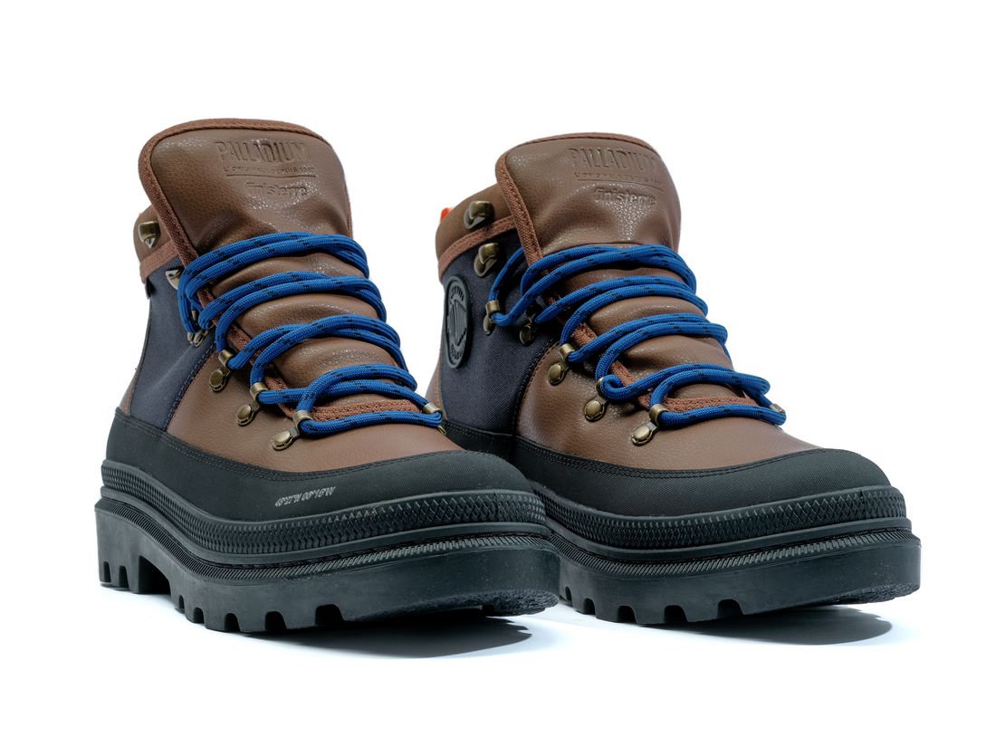 Dark Brown Men Palladium Pallatrooper Hiker Wp+ Boots | US-VJ4516398