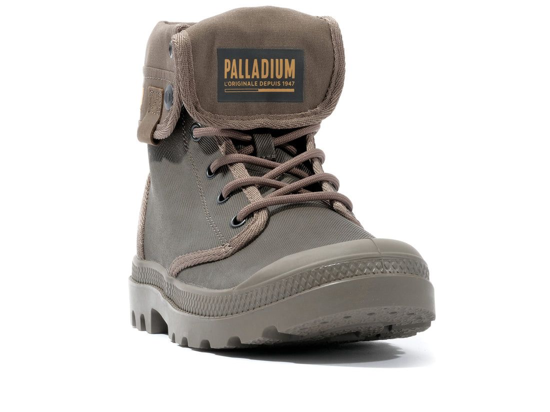 Dark Brown Women Palladium Baggy Coated Boots | US-HG5130489