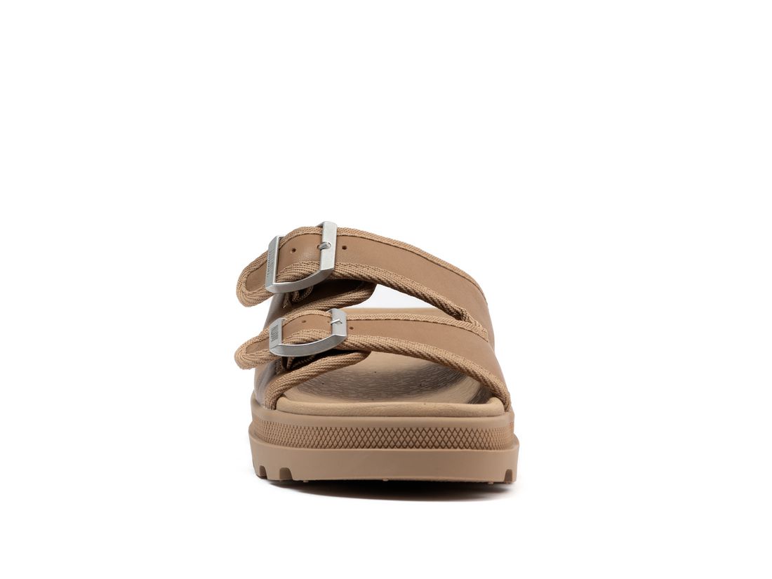 Dark Brown Women Palladium Palladune Paris Slides | US-UL0917465