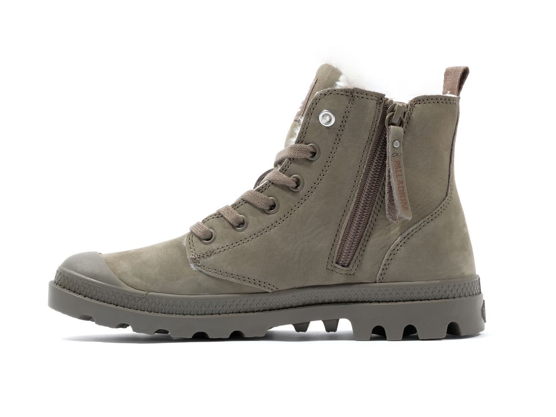 Dark Green Women Palladium Pampa Hi Zip Wl Winter Boots | US-ES9420356