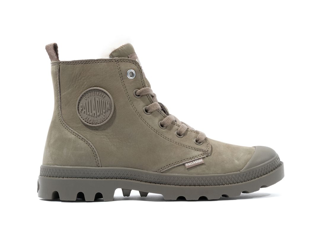 Dark Green Women Palladium Pampa Hi Zip Wl Winter Boots | US-ES9420356