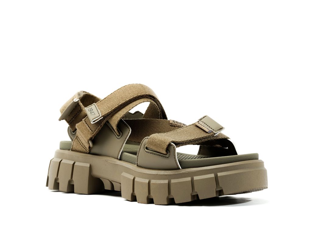 Dark Green Women Palladium Revolt Mono Sandals | US-EP4250719