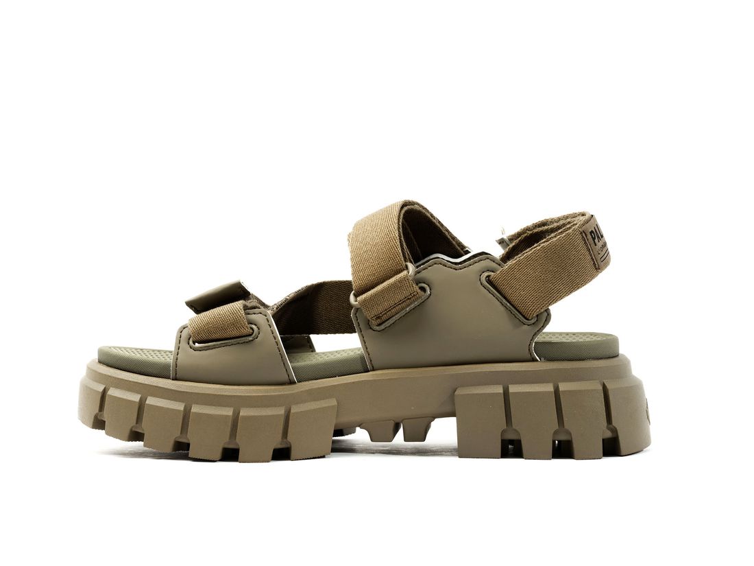 Dark Green Women Palladium Revolt Mono Sandals | US-EP4250719