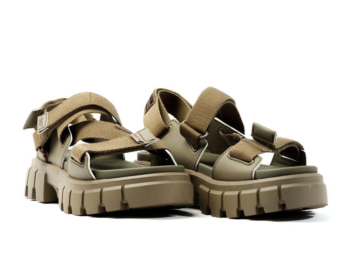 Dark Green Women Palladium Revolt Mono Sandals | US-EP4250719