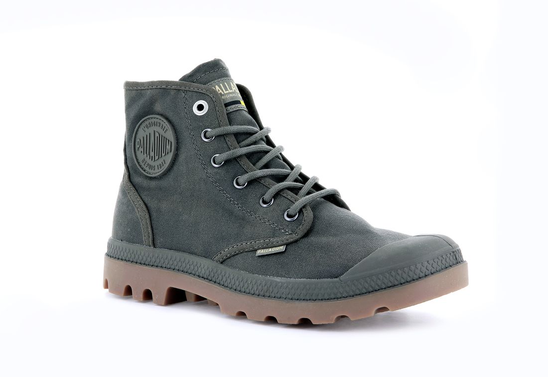 Dark Grey Men Palladium Pampa Hi Wax Boots | US-SJ7593648