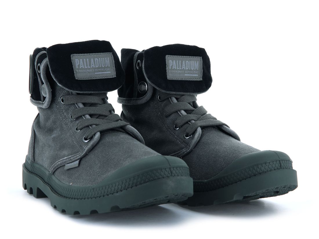 Dark Grey / Black Men Palladium Baggy Boots | US-GJ7925361