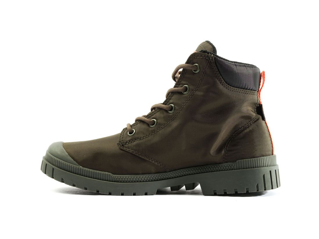 Dark Olive Men Palladium Pampa Sp20 Cuff Wp+ Boots | US-WL2589063