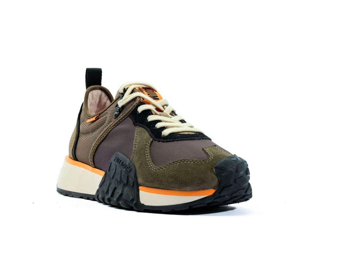 Dark Olive Men Palladium Troop Runner Sneakers | US-HX3156708