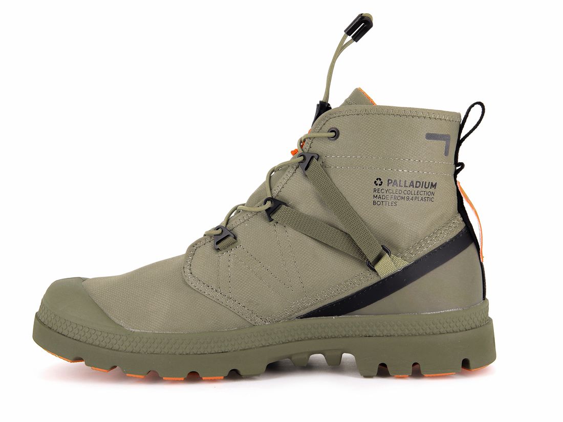 Green Kids' Palladium Pampa Travel Lite+ Waterproof Boots | US-KM5063149