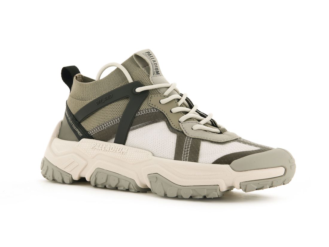 Green / White Men Palladium Off grid Lo Adventure Sneakers | US-LM8213940