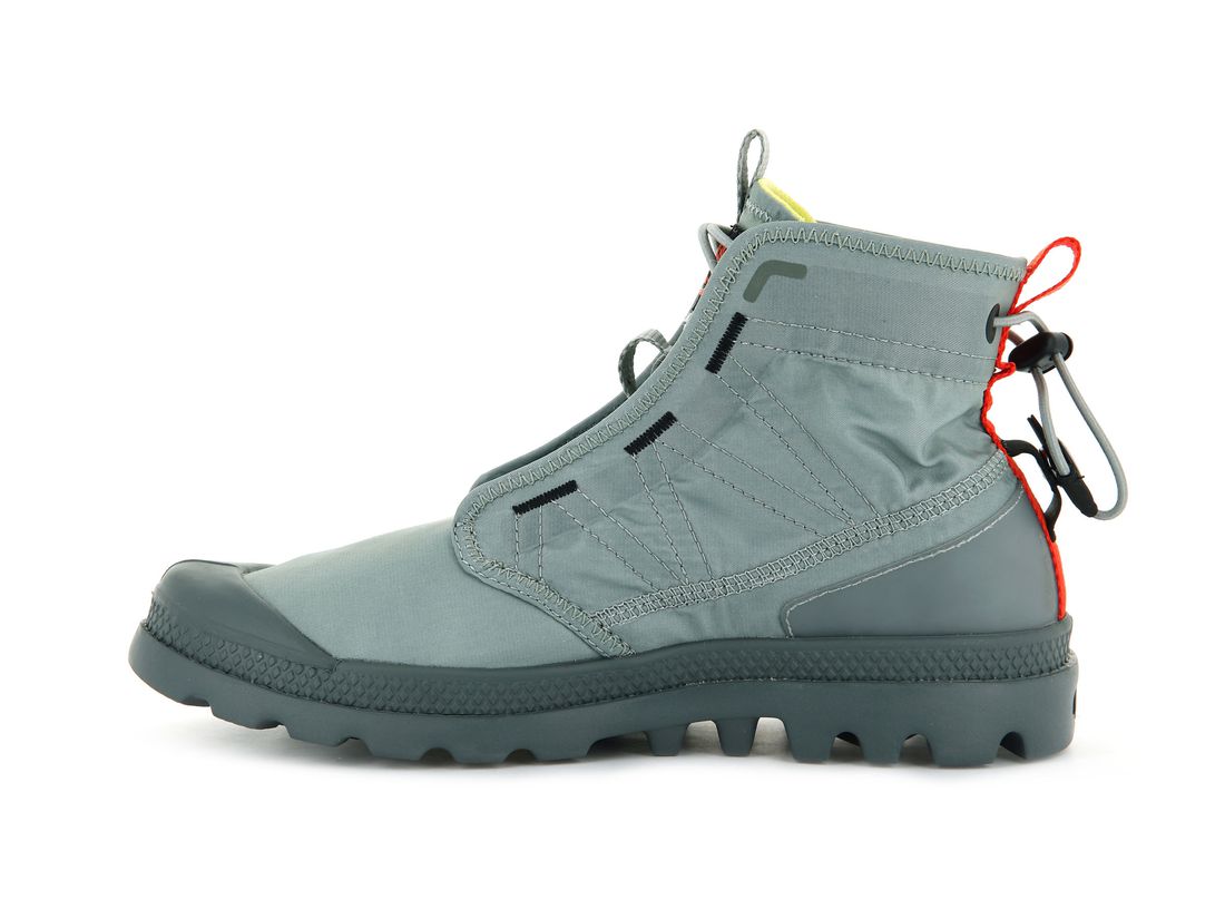 Grey Blue Kids' Palladium Pampa Travel Lite Boots | US-XT7214856