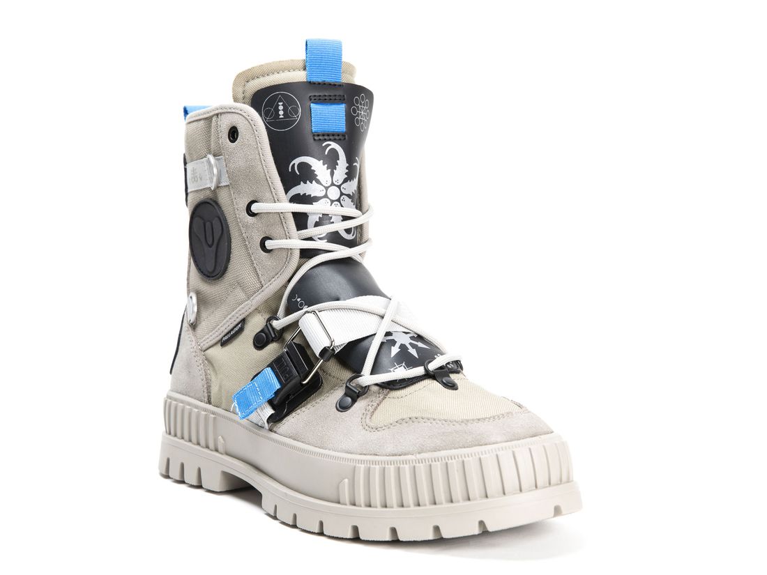 Grey Kids' Palladium Pallashock X Destiny Boots | US-PQ9562081