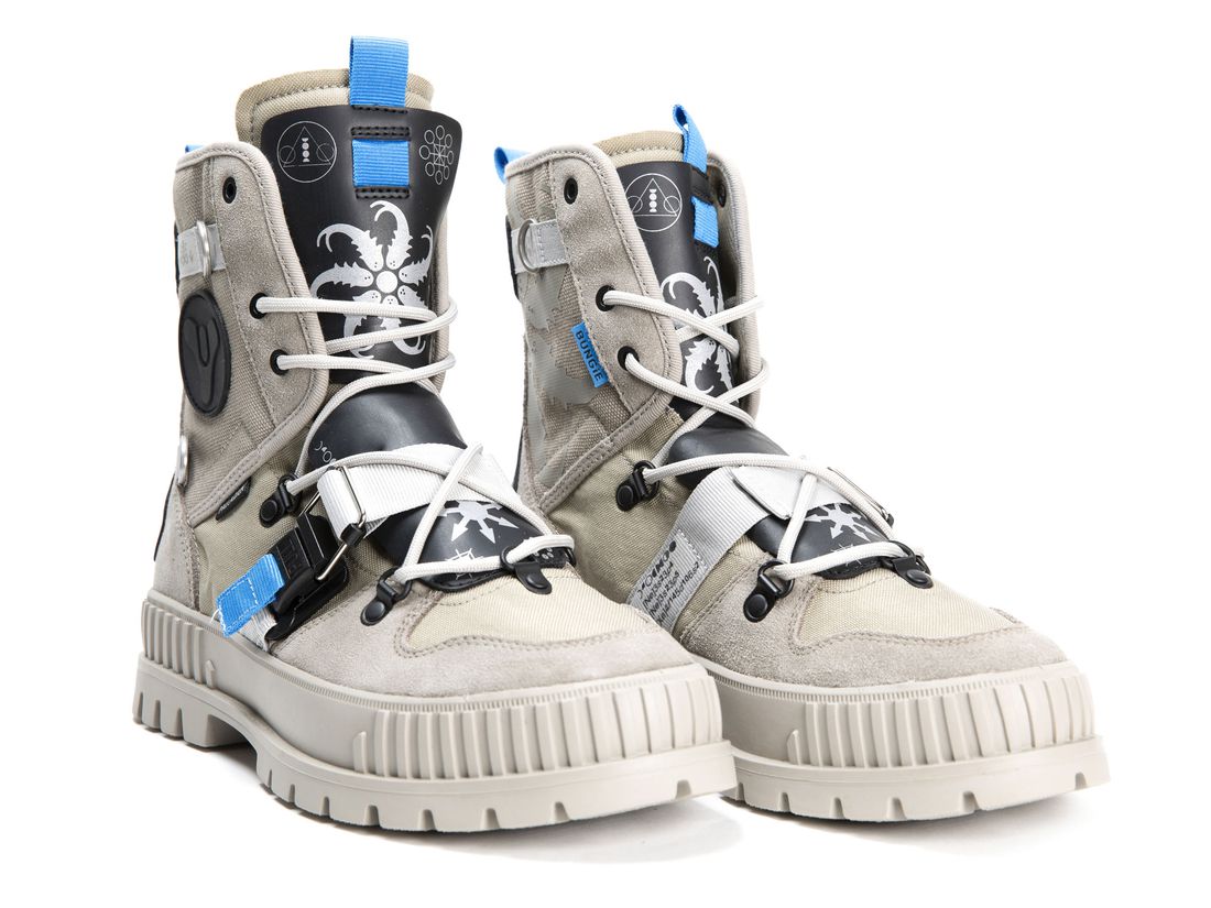 Grey Kids' Palladium Pallashock X Destiny Boots | US-PQ9562081