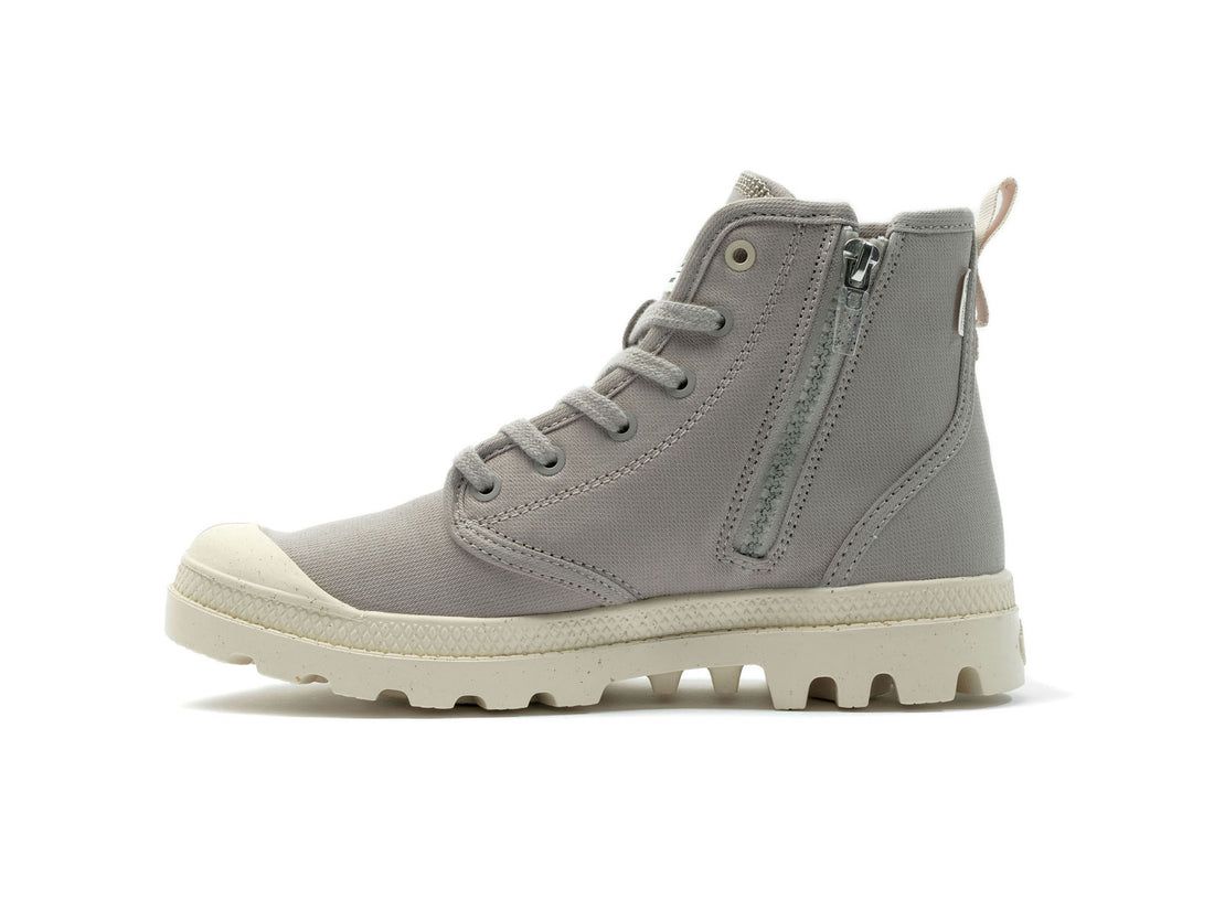 Grey Women Palladium Pampa Hi Zip Organic Boots | US-TE9863241