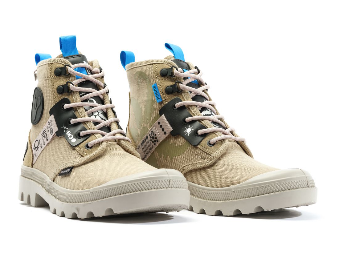 Khaki Men Palladium Pampa X Destiny Boots | US-KT4198675