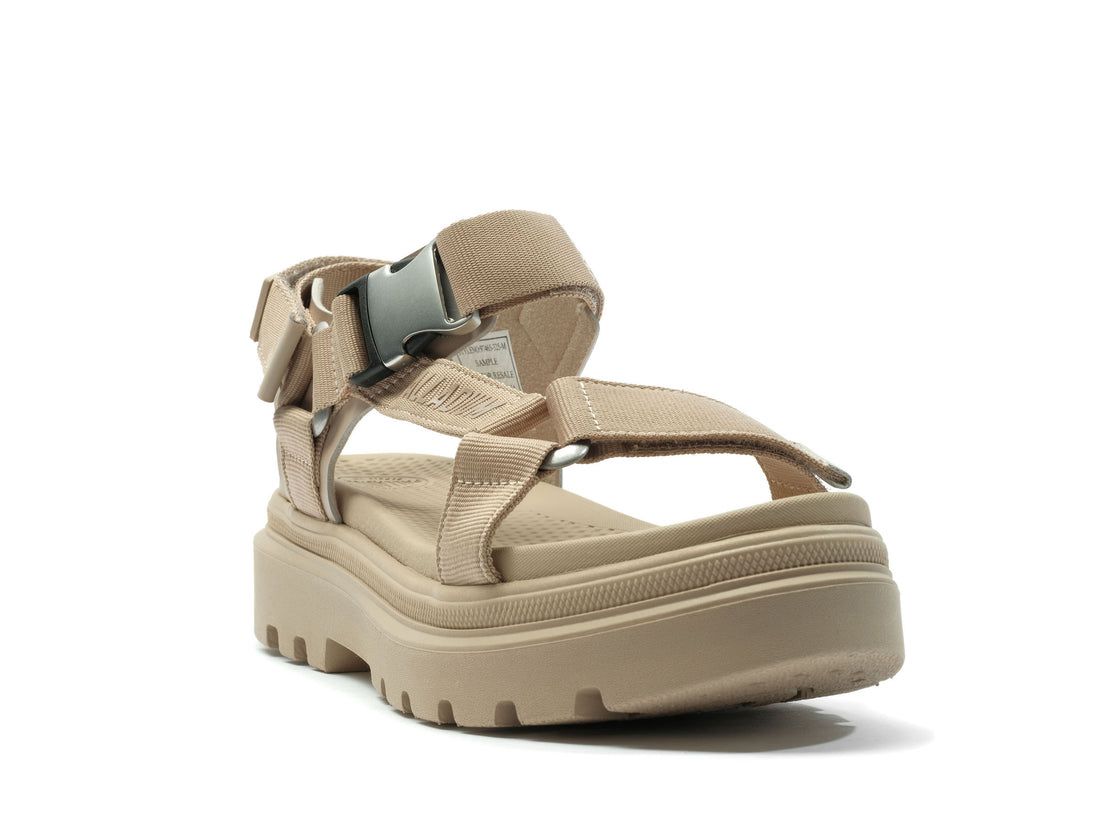 Khaki Women Palladium Pallacruise Strap Sandals | US-ZW2870534