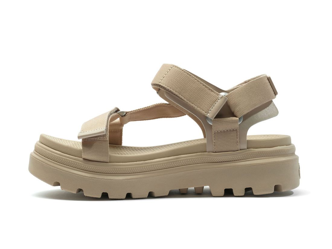 Khaki Women Palladium Pallacruise Strap Sandals | US-ZW2870534