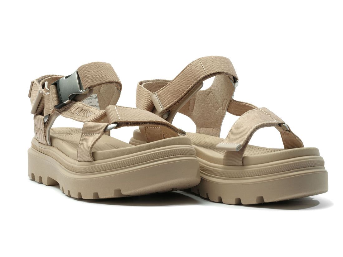 Khaki Women Palladium Pallacruise Strap Sandals | US-ZW2870534