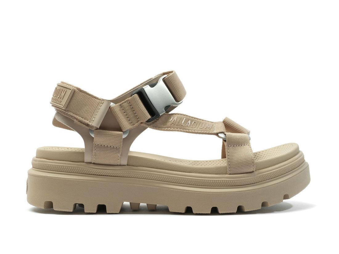 Khaki Women Palladium Pallacruise Strap Sandals | US-ZW2870534