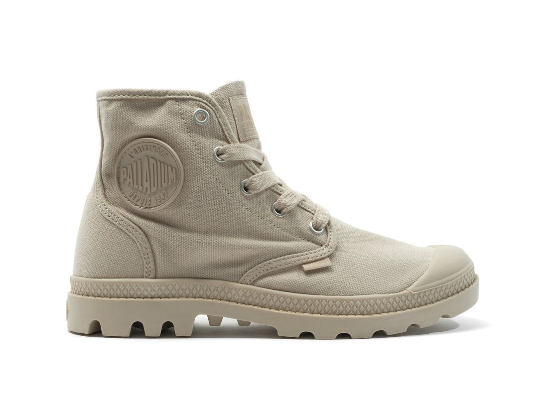 Khaki Women Palladium Pampa Hi Boots | US-QP6372089