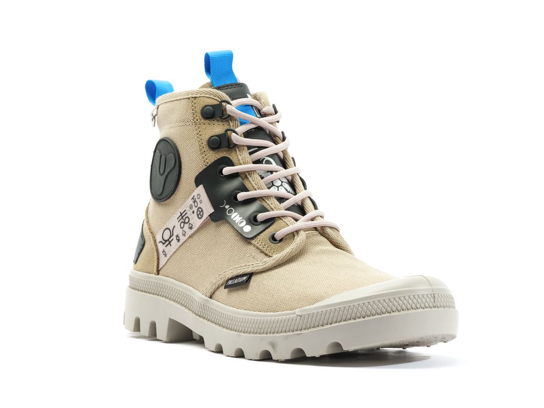 Khaki Women Palladium Pampa X Destiny Boots | US-SE7014965