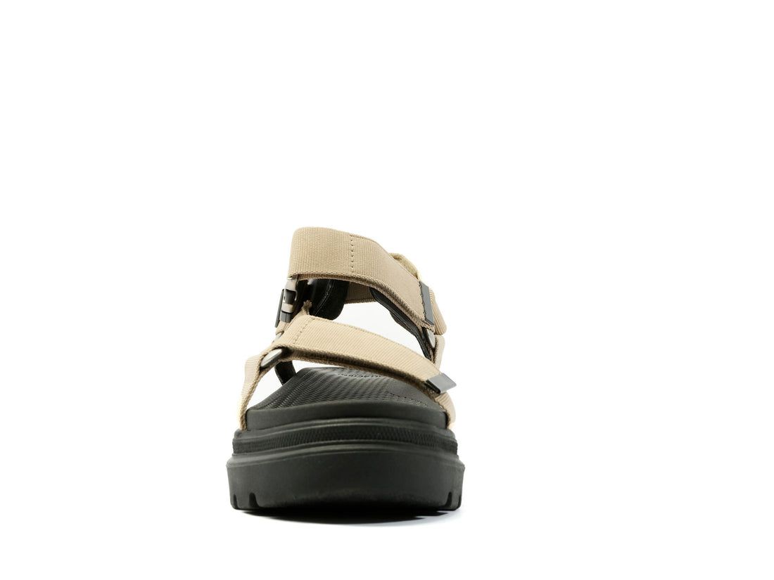 Khaki / Black Women Palladium Pallacruise Strap Sandals | US-TM7596148